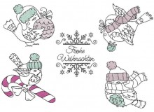 Stickserie - Winter Vögelchen